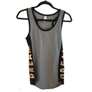 No Boundaries Women's Tank Size Small 3-5 Copper Color Graphic Gray & black